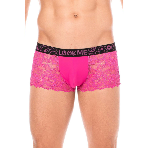 Boxer magenta en dentelle délicate 